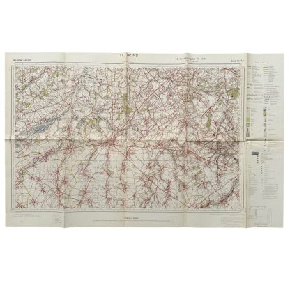 Original WWII German army map of St.Trond in Belgium 1941