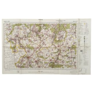 Original WWII German army map of Thuin in Belgium