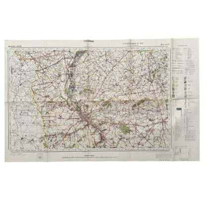 Original WWII German army map of Tournai in Belgium