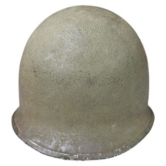 Original WWII US M1 fixed bale front seam helmet