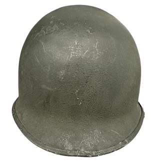 Original WWII US M1 fixed bale front seam helmet militaria