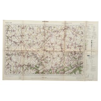 Original WWII German army map of Waremme in Belgium