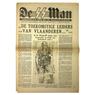 Original WWII Flemish 'De SS Man' newspaper - militaria