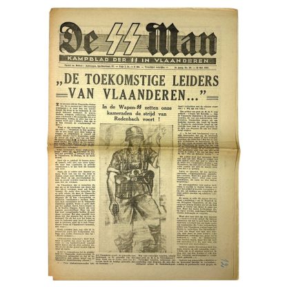 Original WWII Flemish 'De SS Man' newspaper - militaria