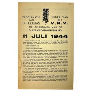 Original WWII Flemish VNV flyer Hendrik Elias - militaria - collaboratie