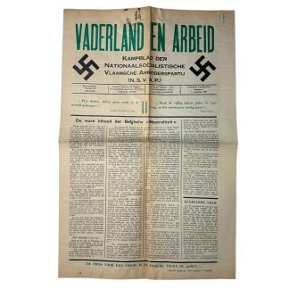 Original WWII Flemish NSVAP newspaper