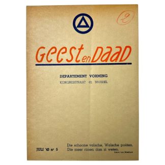 Original WWII Flemish VNV brochure 'Geest en Daad' - militaria - collaboratie België