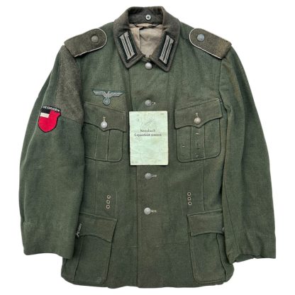 Original WWII German WH Georgian volunteer field jacket and ‘Kennbuch’ - militaria - feldbluse - Georgisches Feld-Bataillon II./198