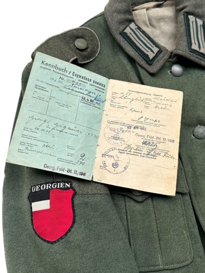 Original WWII German WH Georgian volunteer field jacket and ‘Kennbuch’ - militaria - Georgisches Feld-Bataillon II./198