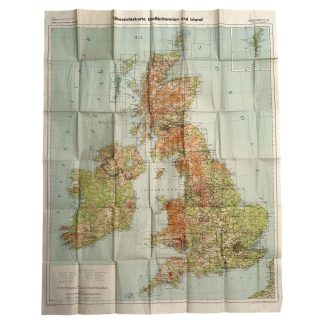 Original WWII German large map of the United Kingdom and Ireland