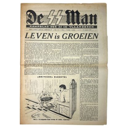 Original WWII Flemish 'De SS Man' newspaper - militaria