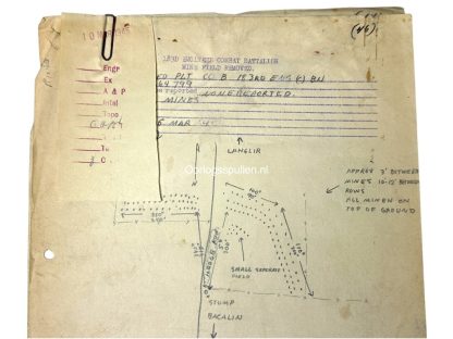 Original WWII US Ardennes antitank minefield sketches/maps area near Vielsalm - Image 2