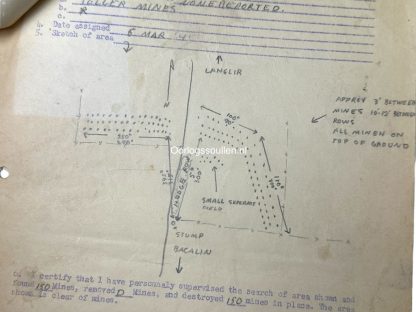 Original WWII US Ardennes antitank minefield sketches/maps area near Vielsalm - Image 5