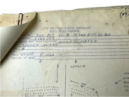 Original WWII US Ardennes antitank minefield sketches/maps area near Vielsalm - Image 7