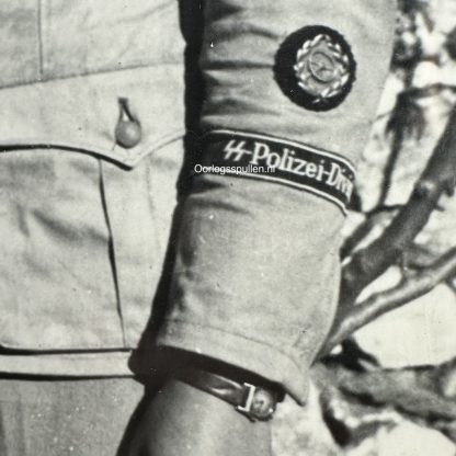 Original WWII German SS-Polizei-Division 'Sahariana' portait photo SS-Polizei-Division cuff title