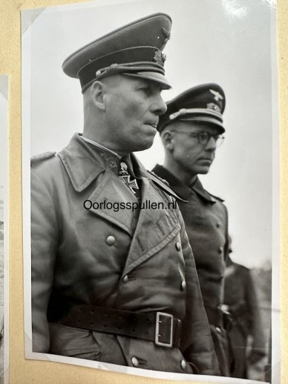 Erwin Rommel wearing the Knights Cross (Ritterkreuz) during the inspection of the Atlanktikwall.