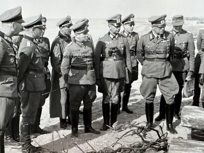 Erwin Rommel during the inspection of the coastal defences in Normandy (France) in 1944.