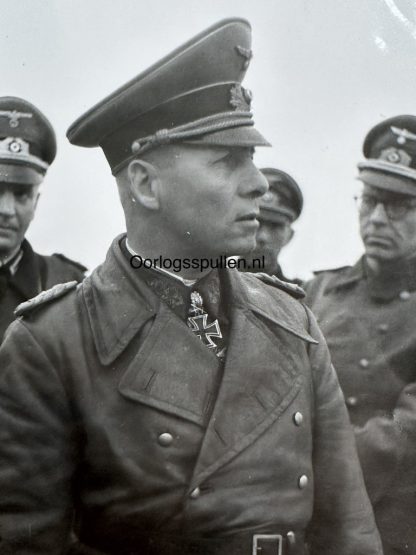 Erwin Rommel wearing the Knights Cross (Ritterkreuz) during the inspection of the Atlanktikwall.