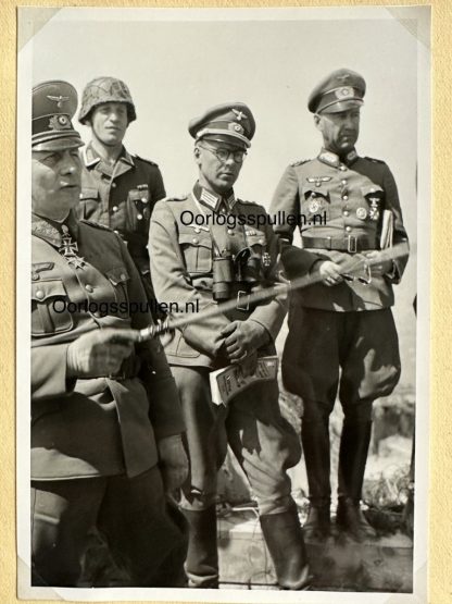 Erwin Rommel during the inspection of the coastal defences in Normandy (France) in 1944.