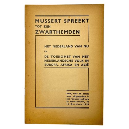 Original WWII Dutch NSB brochure militaria