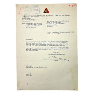 Original WWII Dutch NSB document with Huygen autograph