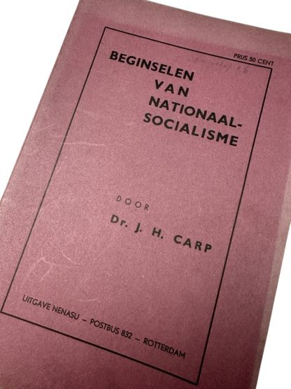 Original WWII Dutch NSB Brochure 'Beginselen van Nationaal-Socialisme by J.H. Carp' - Image 2