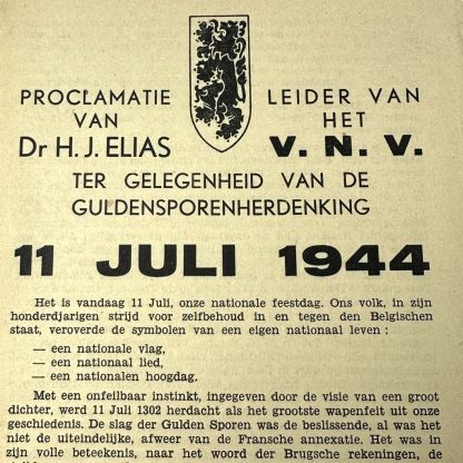 Original WWII Flemish VNV flyer Hendrik Elias - Image 2