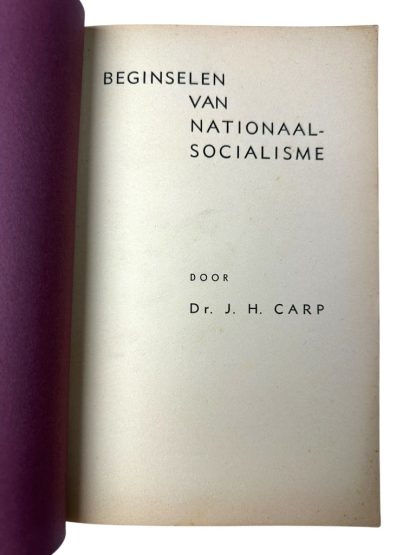 Original WWII Dutch NSB Brochure 'Beginselen van Nationaal-Socialisme by J.H. Carp' - Image 3