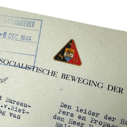 Original WWII Dutch NSB document with Huygen autograph - Image 2