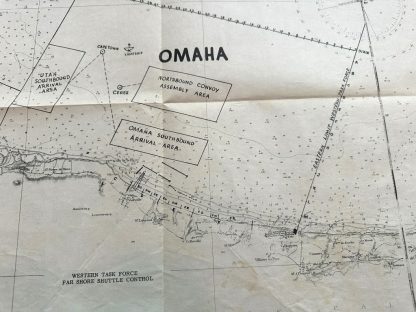 Original WWII US D-Day secret 'Omaha beach' assault plan map with brochure