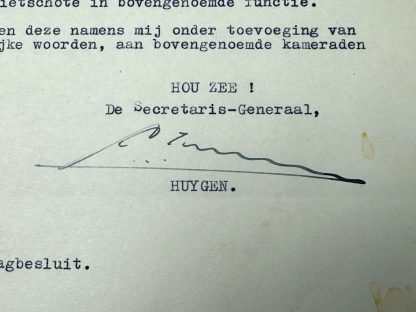 Original WWII Dutch NSB document with Huygen autograph - Image 3