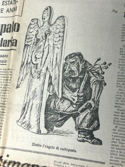 Prima pagina della rara rivista italiana delle Waffen-SS Avanguardia del 1944, con titoli propagandistici, illustrazioni e articoli della Seconda Guerra Mondiale. Un manufatto storico per ricerca e collezione.