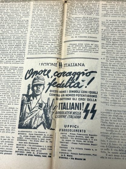 Original WWII Italian Waffen-SS newspaper