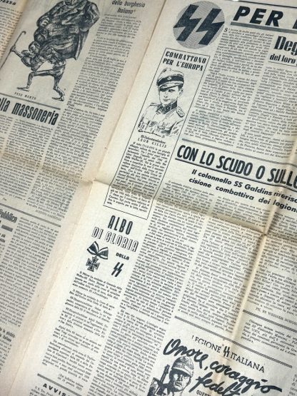 Original WWII Italian Waffen-SS newspaper - Image 8