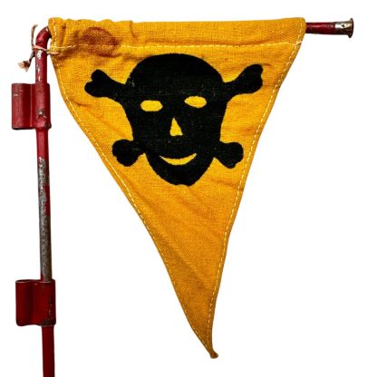 Original WWII German gas warning flag with pole