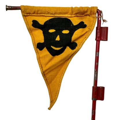 Original WWII German gas warning flag with pole