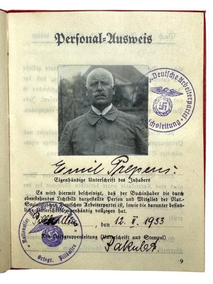 Original 1933 NSDAP Personal-Ausweis booklet