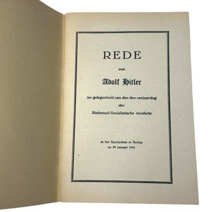 Original WWII Dutch NSB 'Rede van Adolf Hitler' brochure - Image 3