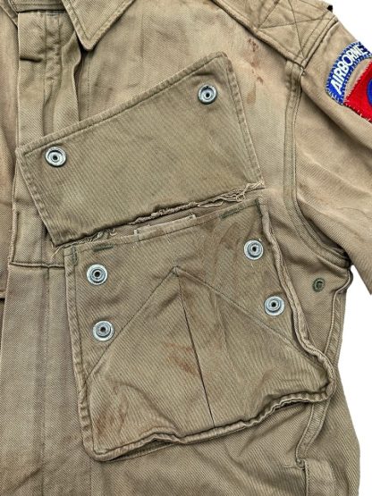 Original WWII US 82nd Airborne division M42 Jump smock of 2nd Lieutenant William C. Comstock (Captured on D-Day on June 6th, 1944) - Image 27