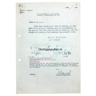 Original WWII German SS Document signed by Reinhard Heydrich and addressed to Hanns Albin Rauter