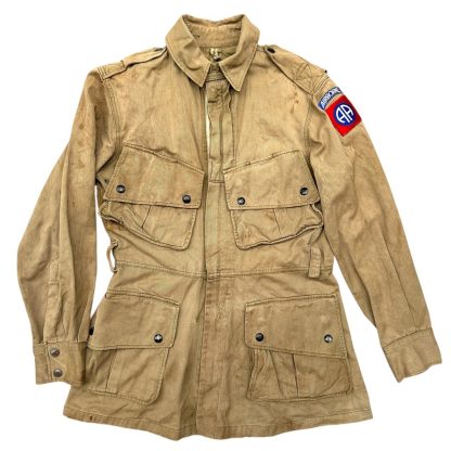 Original WWII US 82nd Airborne division M42 Jump smock of 2nd Lieutenant William C. Comstock (Captured on D-Day on June 6th, 1944)