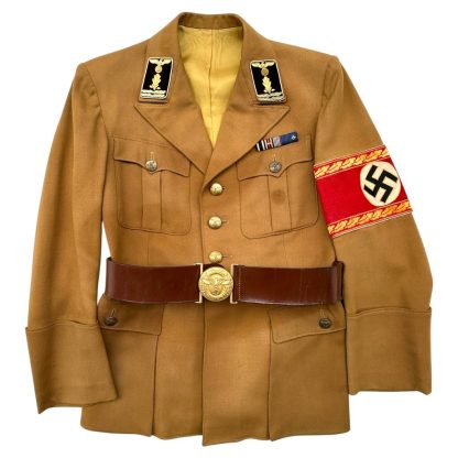 Original WWII German NSDAP Hauptabschnittsleiter uniform jacket with belt