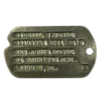 Original WWII US dog tag