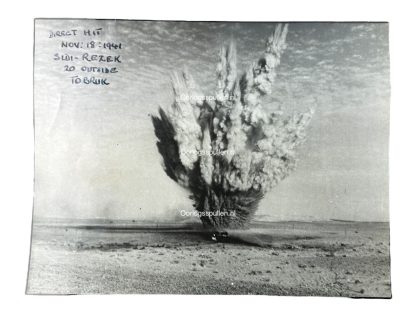 Original WWII British photo of a direct hit near Tobruk in 1941