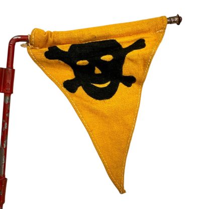 Original WWII German gas warning flag with pole - Image 2