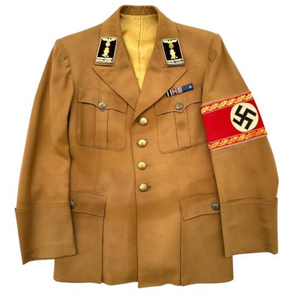 Original WWII German NSDAP Hauptabschnittsleiter uniform jacket with belt