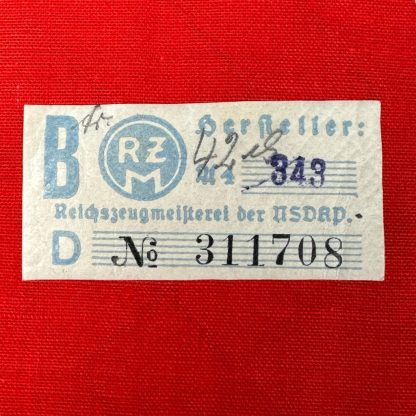 Original WWII German NSDAP armband with RZM label in mint condition