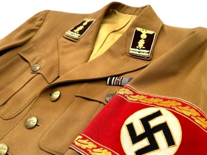 Original WWII German NSDAP Hauptabschnittsleiter uniform jacket with belt