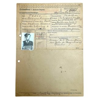 German WWII prisoner-of-war record card from Oflag XIII-B, detailing personal and military information of Dutch officer Johannes Franciscus Pesie, including a mugshot with prisoner number 30403 and handwritten notes."