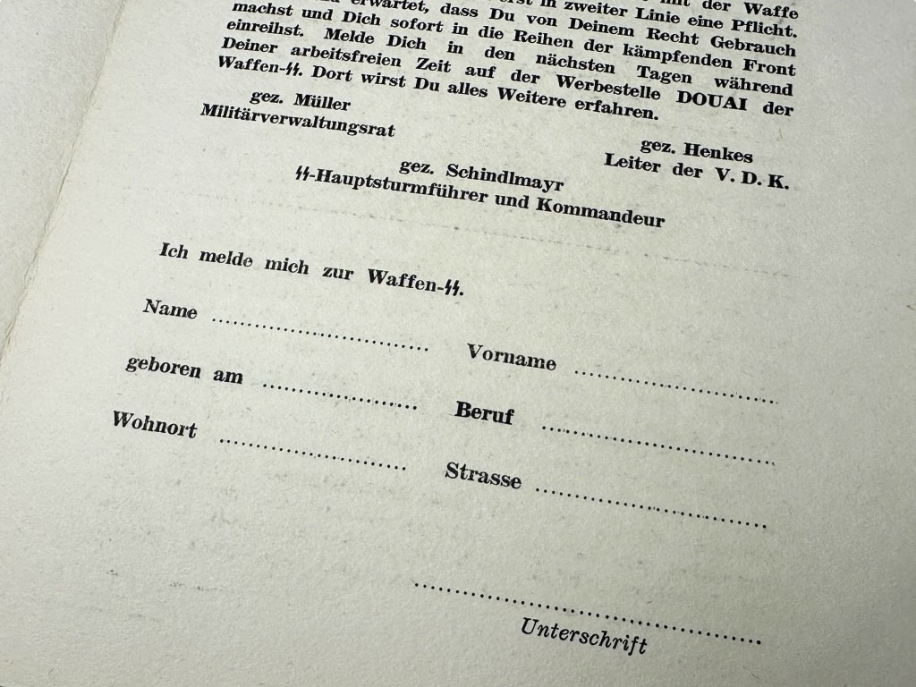Original WWII German Waffen-SS volunteer flyer 'Dich ruft die SS' - Image 4